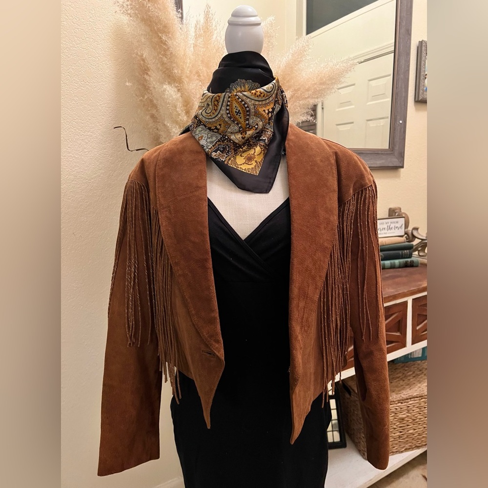 Vintage Western Genuine leather Fringe jacket